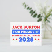 Jack Burton voor President 2028 Briefkaart (Staand voorkant)