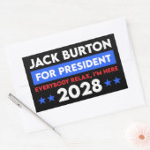 Jack Burton voor President 2028 Rechthoekige Sticker (Envelop)