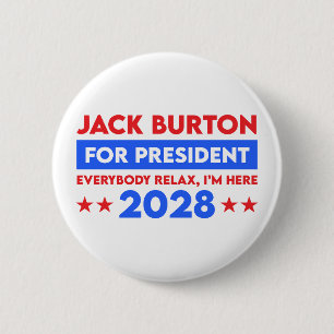 Jack Burton voor President 2028 Ronde Button 5,7 Cm