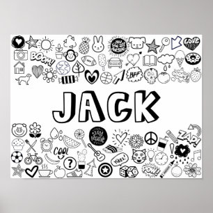'JACK' Color-it-Yourself-contourontwerp Poster