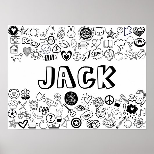 'JACK' Color-it-Yourself-contourontwerp Poster (Voorkant)