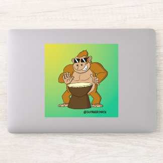 Jack de Funky Gorilla Cartoon Drummer Sticker