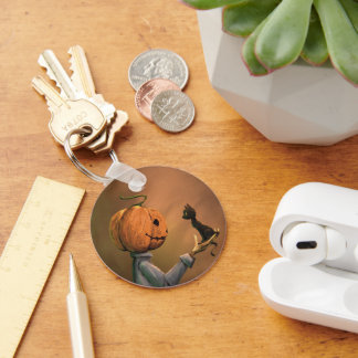 Jack de Pompoenkat Halloween Sleutelhanger