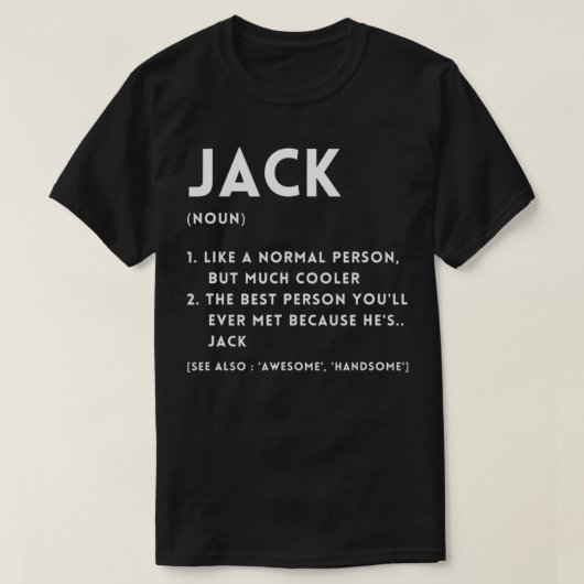 Jack Definitie Grappige Gepersonaliseerde Naam Voo T-shirt (Design voorkant)