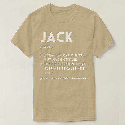 Jack Definition Funny Personalized Name For Jack B T-shirt (Design voorkant)