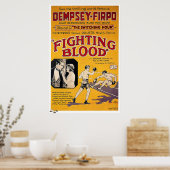 JACK DEMPSEY BOX FILM Fighting Bloo Poster (Keuken)
