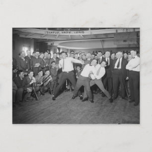 Jack Dempsey Mock vecht tegen Harry Houdini Briefkaart