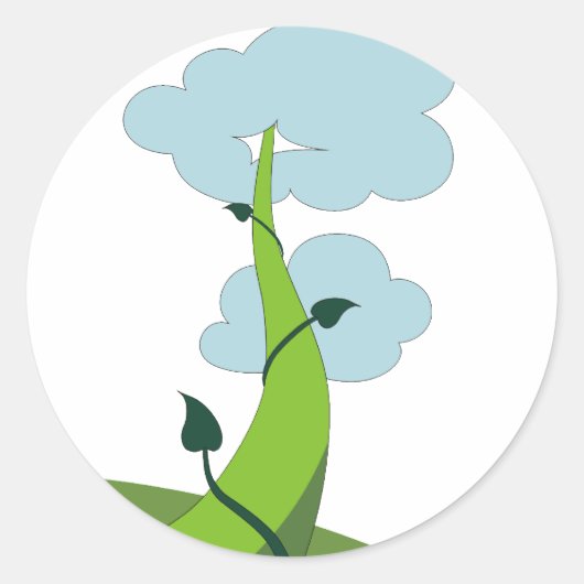 Jack en de Beanstalk Ronde Sticker (Voorkant)