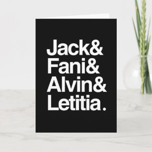 Jack en Fani en Alvin en Letitia Bedankkaart