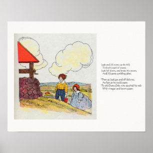 Jack en Jill gingen de heuvel op Kwekerij Rhyme Poster