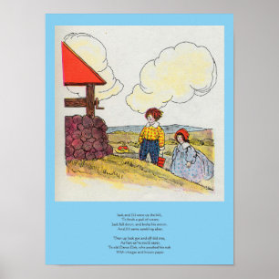 Jack en Jill gingen de heuvel op Kwekerij Rhyme Poster
