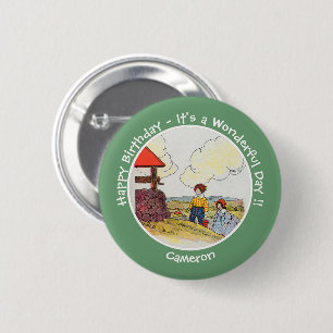 Jack en Jill Moeder Gans Verjaardagsfeestartikelen Ronde Button 5,7 Cm