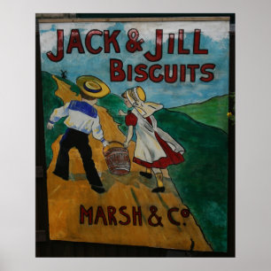 Jack et Jill Biscuits affiche publicitaire vintage