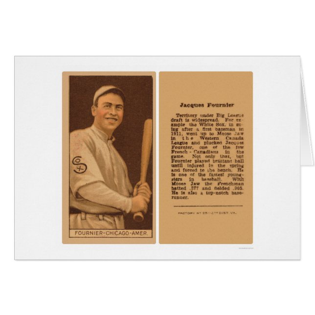 Jack Fournier White Sox Baseball 1912 (Devant horizontal)