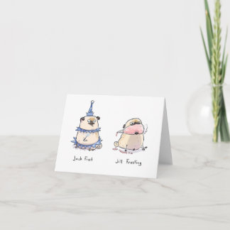 Jack Frost en Jill Frosting pug card Kaart
