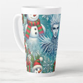 Jack Frost en Sneeuwman Kerstthema Latte Mok (Linkerhoek)