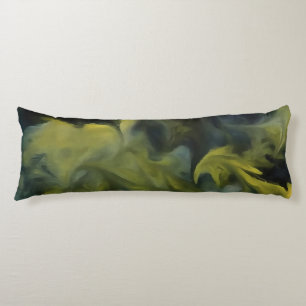 Jack Frost in Blue Grey and Yellow Abstract Art Lichaamskussen