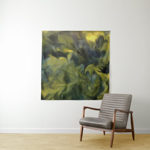 Jack Frost in Blue Grey and Yellow Abstract Art Wandkleed