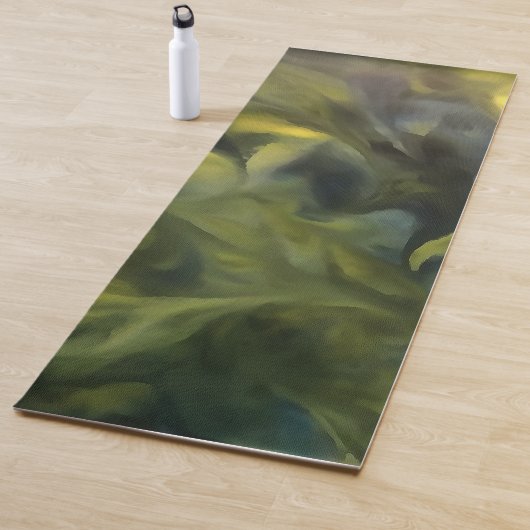 Jack Frost in Blue Grey and Yellow Abstract Art Yogamat (In situ)