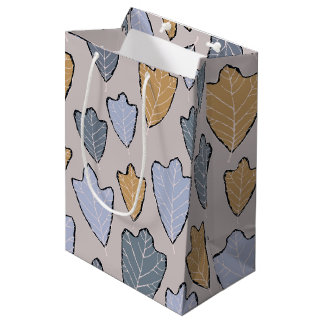 Jack Frost Leaves Pattern Medium Gift Bag Medium Cadeauzakje