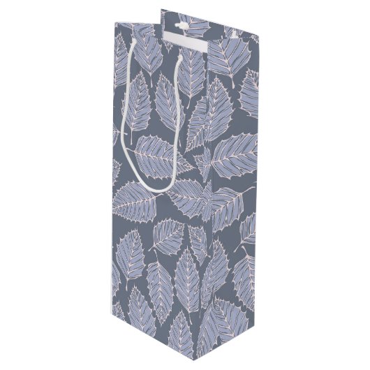 Jack Frost Leaves Pattern Wine Gift Bag Wijn Cadeautas (Voorkant Gekanteld)