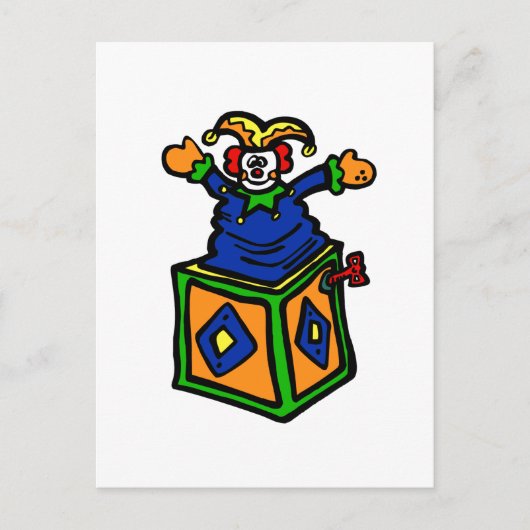 Jack in de doos briefkaart (Voorkant)