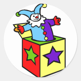 Jack in de doos! ronde sticker