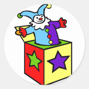 Jack in de doos! ronde sticker