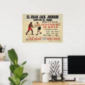  Jack Johnson Arthur Cravan Fight Poster (Thuiskantoor)