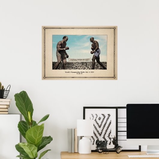 Jack Johnson vs Jim Jeffries Poster (Thuiskantoor)