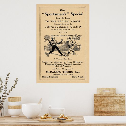 Jack Johnson vs Jim Jeffries Tour Ad Poster (Keuken)