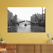 Jack Knife Draw Bridge - Buffalo NL 1899 Canvas Afdruk (Insitu (Woonkamer))