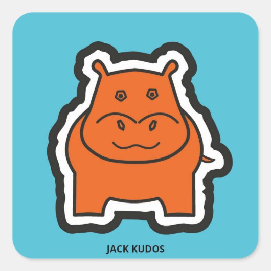 Jack Kudos Blue Vierkante Sticker (Voorkant)