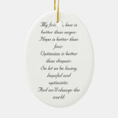 Jack Layton HerdenkingsorMenings Keramisch Ornament (Achterkant)