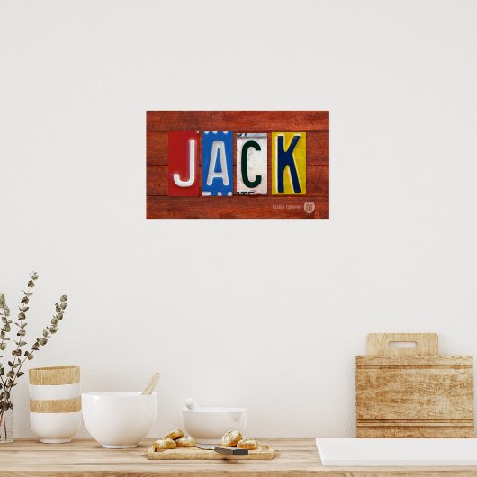 JACK Licence Plaque Lettres Nom Affiche (Cuisine)