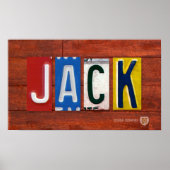 JACK Licence Plaque Lettres Nom Affiche (Devant)