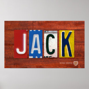 JACK Licence Plaque Lettres Nom Affiche