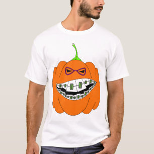 Jack-O-Lantaarn Braces Orthodontics Geek Nerd Glas T-shirt