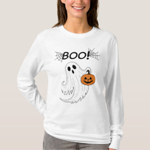 Jack-o'-lantaarn en een witte geest boek Halloween T-shirt