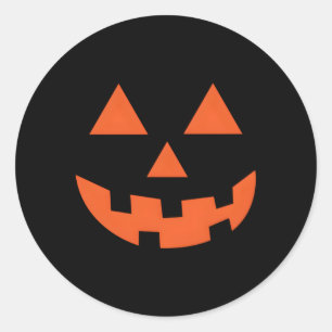 Jack-o-lantaarn Halloween pompoen gezicht truc of Ronde Sticker