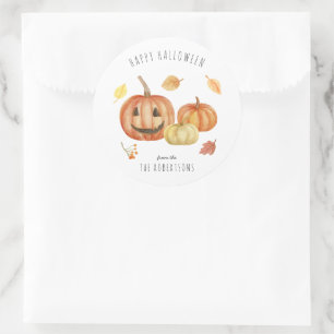 Jack-o'-lantaarn Happy Halloween Treat Ronde Sticker