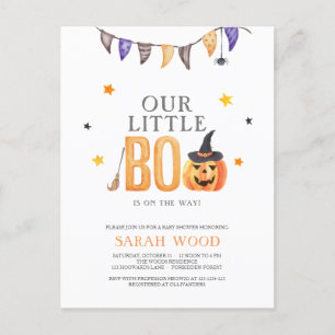 Jack-o-lantaarn, Little Boo Baby shower Uitnodigin Briefkaart