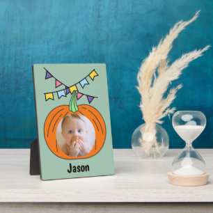 Jack O lantaarn pompoen Sinaasappel Halloween Naam Fotoplaat