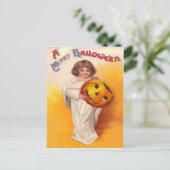 Jack O lantaarn pompoen spook kind Briefkaart (Staand voorkant)