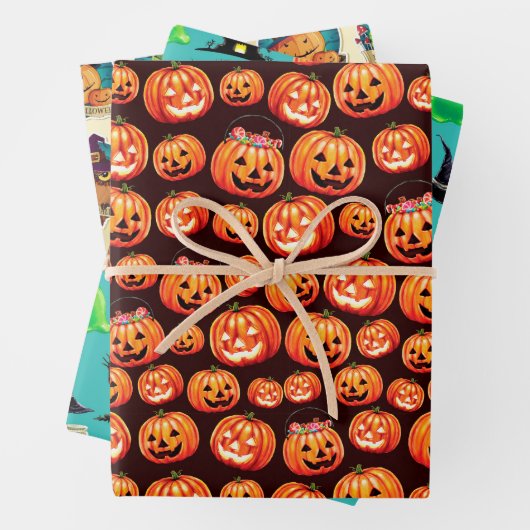 Jack O Lantaarn Wrapping Paper Flat Sheet Set 3 (In situ)