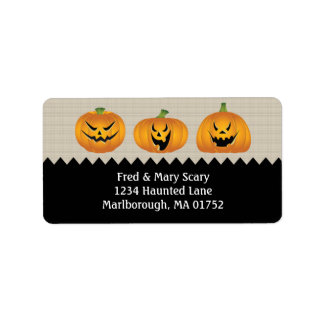 Jack-o-lantaarns Halloween retour adres label