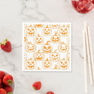Jack-o-lantaarns Pattern.Oranje Servet