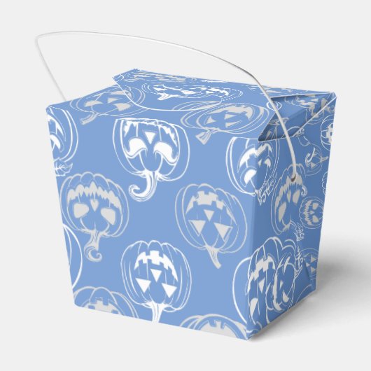 Jack-o-lantaarns Pattern.White L blauw BG Bedankdoosjes (Achterkant)