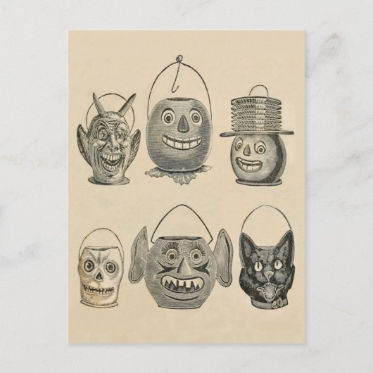 Jack O' Lantern Black Cat  Lantern Briefkaart (Voorkant)