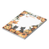 Jack o Lantern, Black Cats en Scarecrow Halloween Notitieblok (Gedraaid)